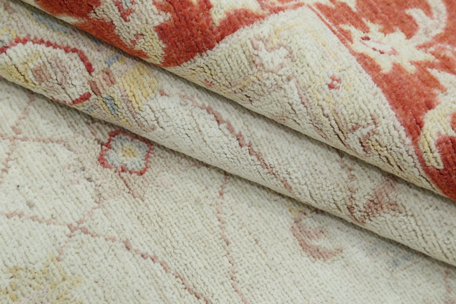 4x6 Ft Hand Knotted Floral Turkish Area Rug With Beige Field And Red Border photo Textiles