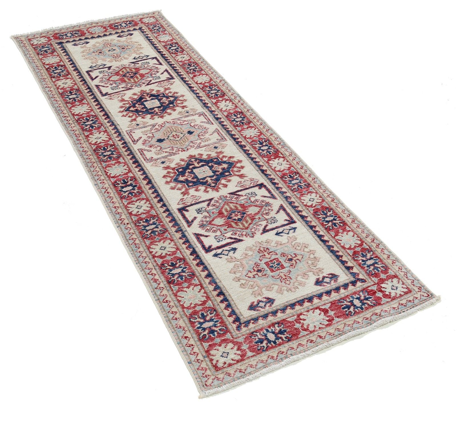2,4 x 6,6 ft handgeknoopt loperkleed voor hal. Beige wollen loper voor keuken photo furniture