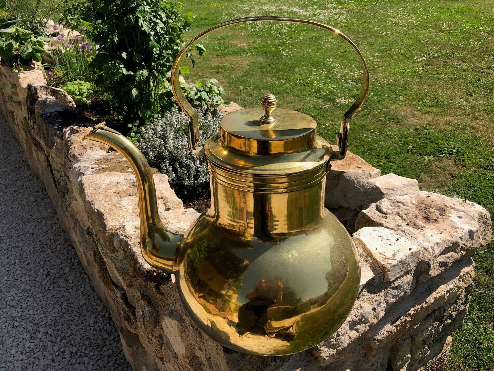 Grande bouilloire vintage en laiton photo buy