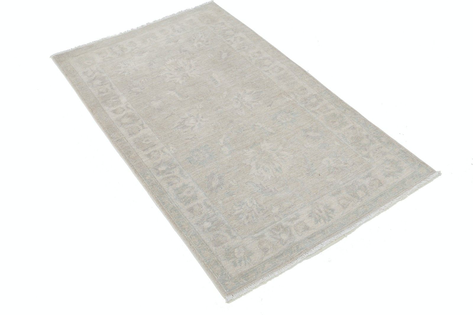 3x5 Ft Traditional Hand Knotted Accent Rug. Floral Wool Area Rug In Soft Tones photo furniture