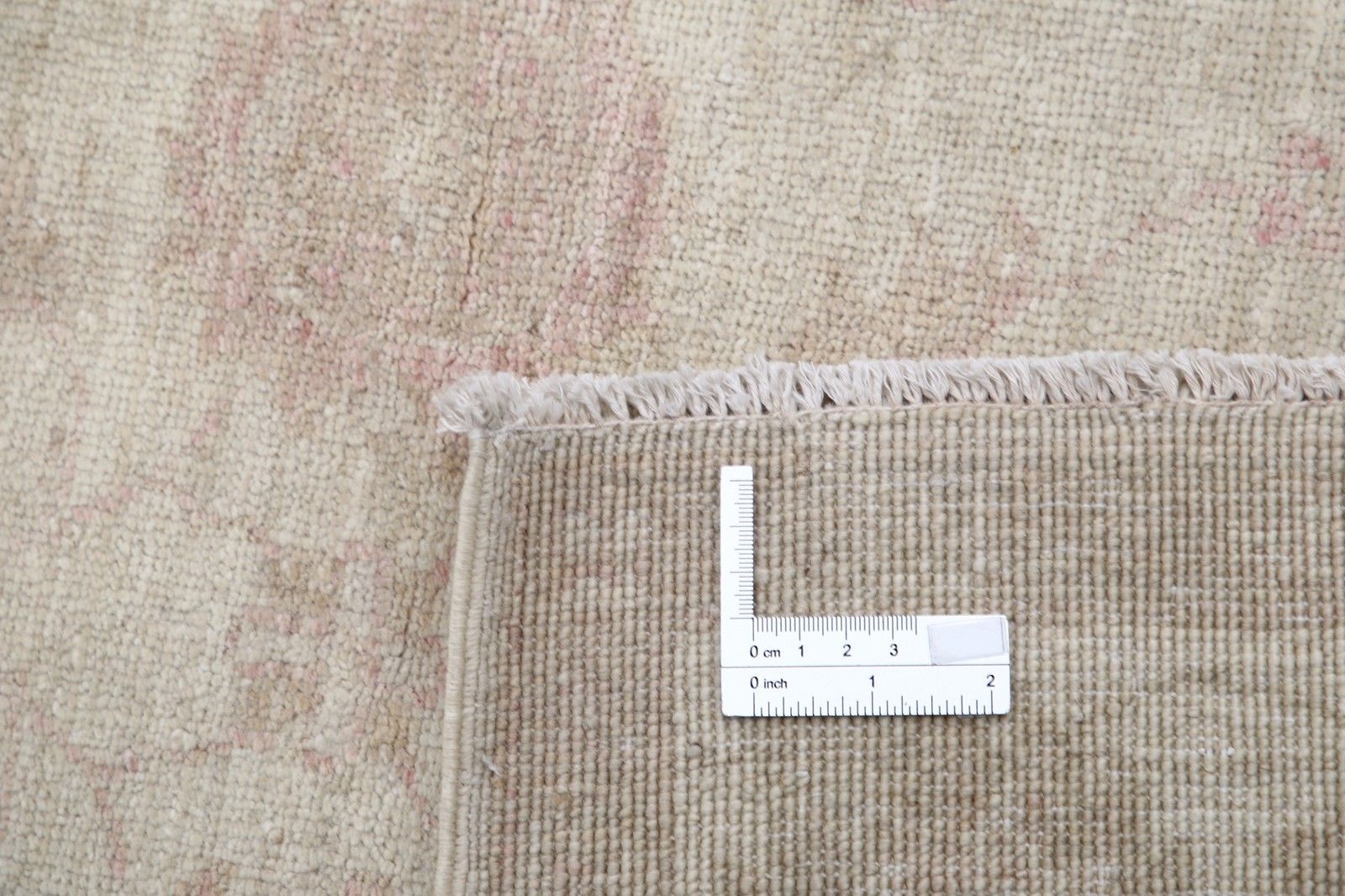 2,8 x 3,8 ft Handgeknoopt Beige Turks Wollen Vloerkleed met Allover Bloemmotief photo buy