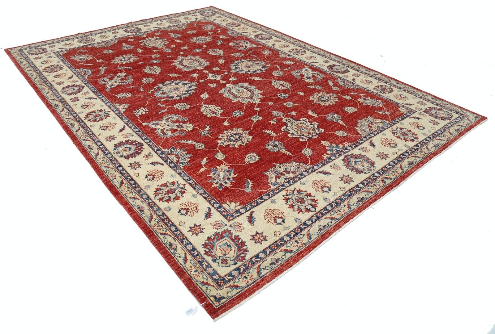 8.4x11.5 Ft Handmade Area Rug In Red And Beige. Floral Patterned Wool Carpet photo furniture