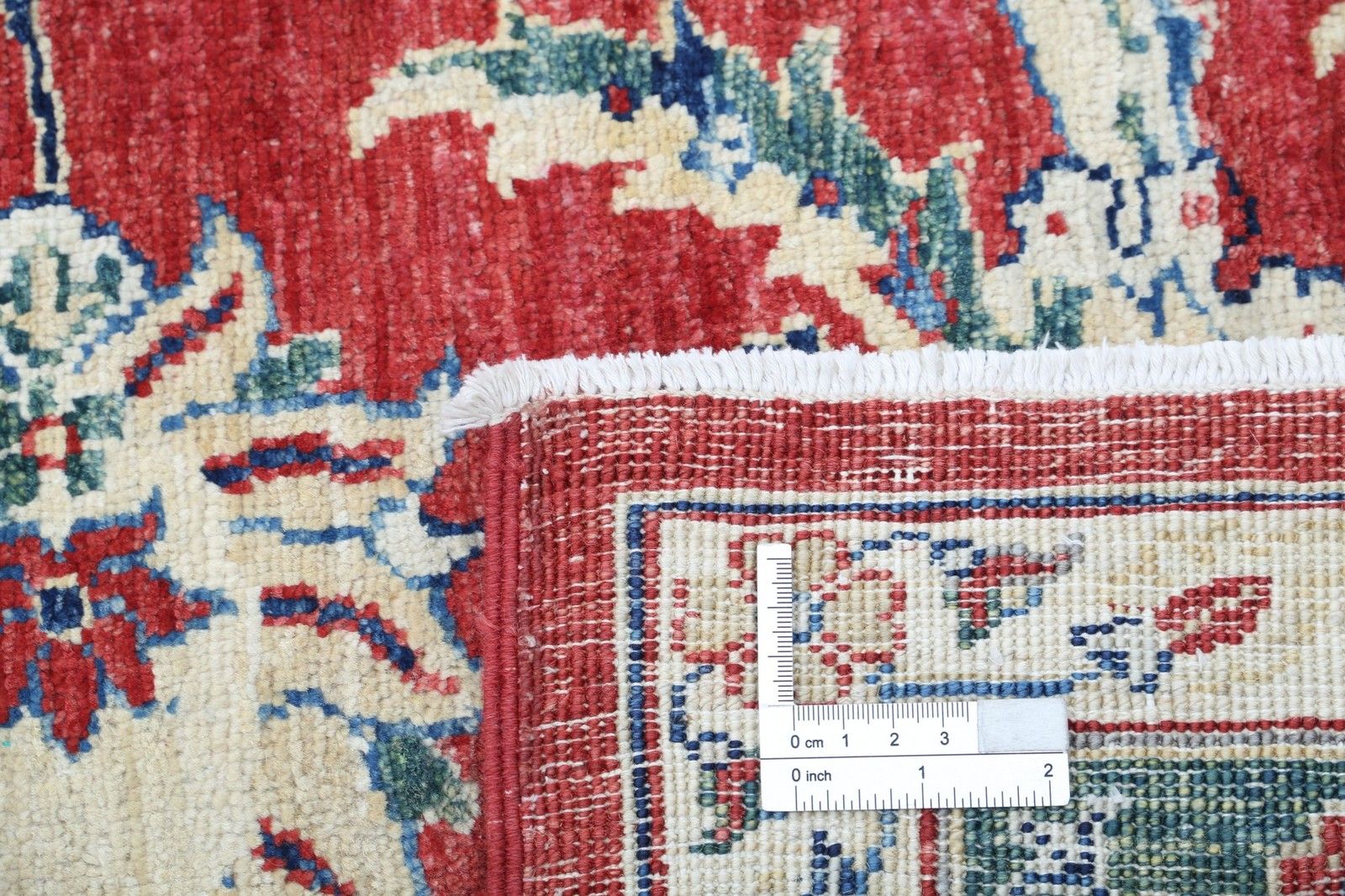 Tapis de sol artisanal à motifs floraux, 8'3" x 9'7", en rouge et vert, Oushak turc en laine photo buy