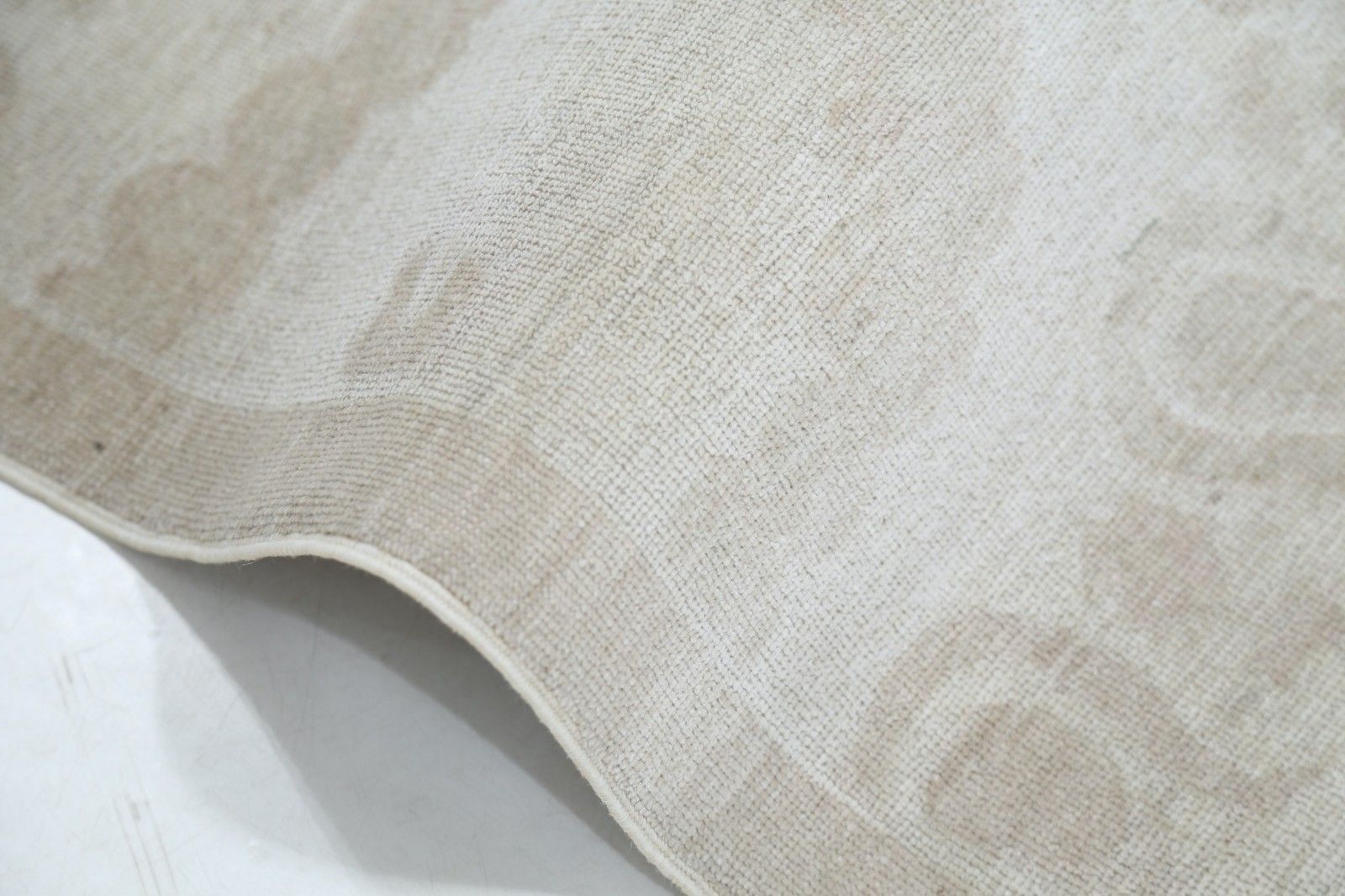 8,8 x 11,3 ft handgeknoopt groot vloerkleed, beige wol. Traditioneel bloementapijt photo Textiel