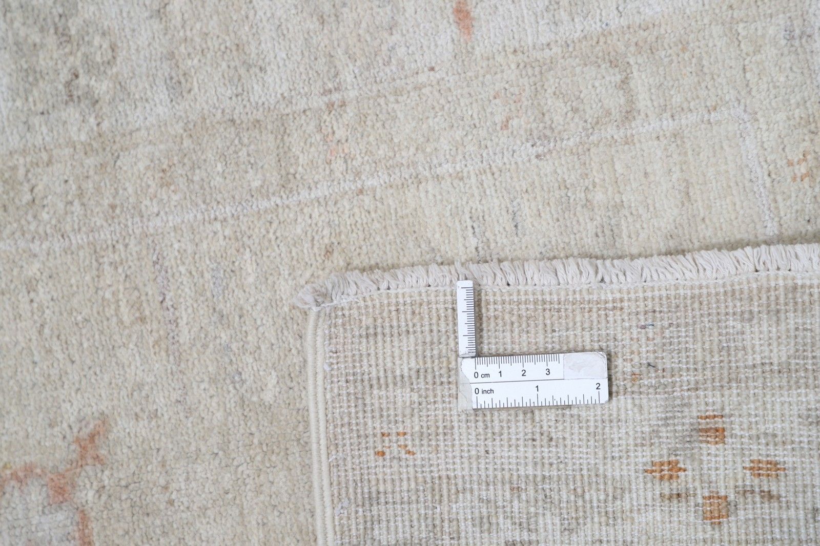 2.6x6.6 Ft Beige Wool Runner Rug For Corridor. Hand Knotted Rug For Kitchen photo 810.0