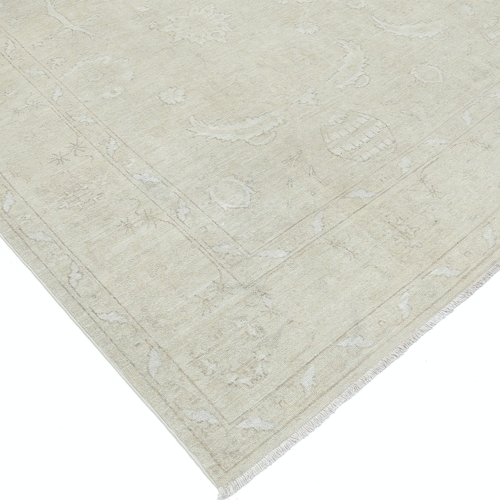 8.2x9.4 Ft Hand Knotted Beige Wool Large Area Rug. Traditional Floral Carpet photo buy