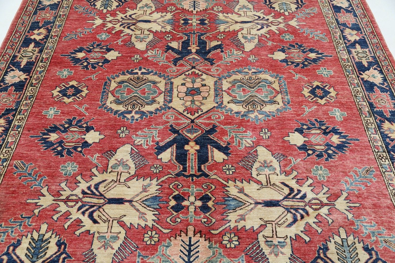 7,2 x 10 ft Handgeknoopt Tribal Groot Vloerkleed. 100% Wollen Tapijt voor de Woonkamer photo for sale