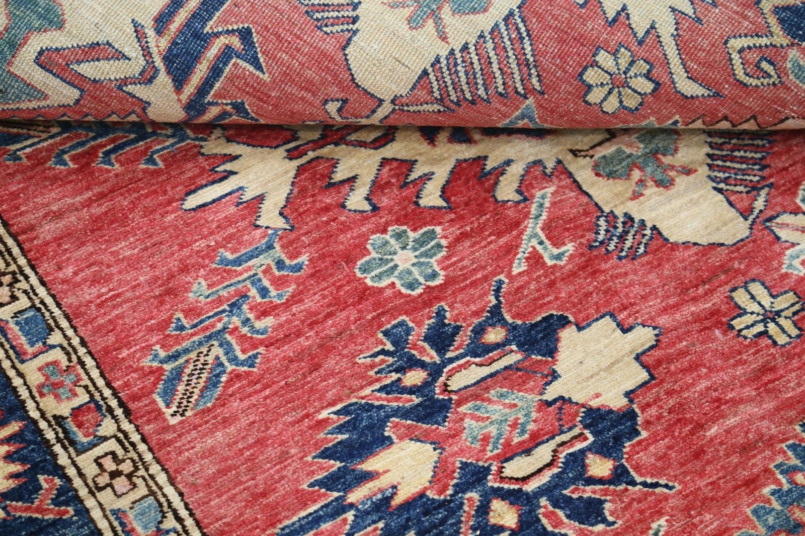 7,2 x 10 ft Handgeknoopt Tribal Groot Vloerkleed. 100% Wollen Tapijt voor de Woonkamer photo 3527.0