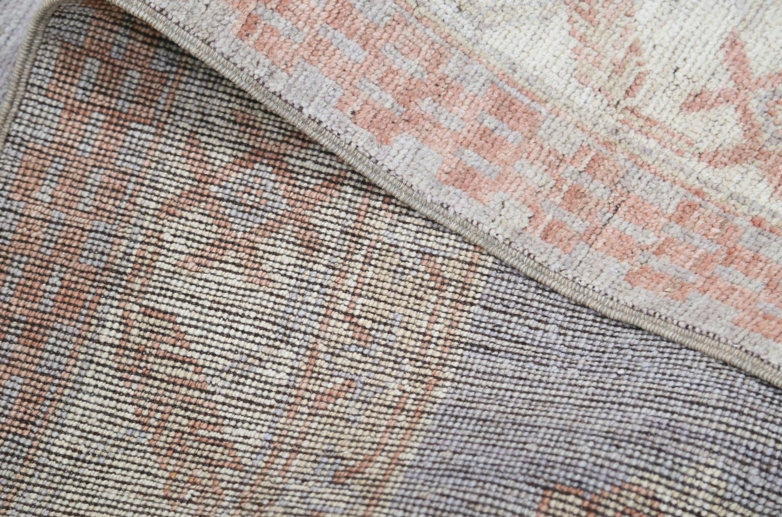 4,8 x 6,8 ft Handgeknoopt Turks Geometrisch Wollen Vloerkleed in Zachte Tinten photo buy