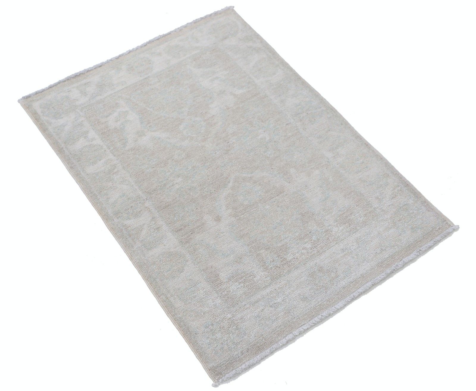 Tapis d'appoint turc traditionnel beige, 2 x 3 pi. Tapis en laine noué à la main, décoratif photo furniture