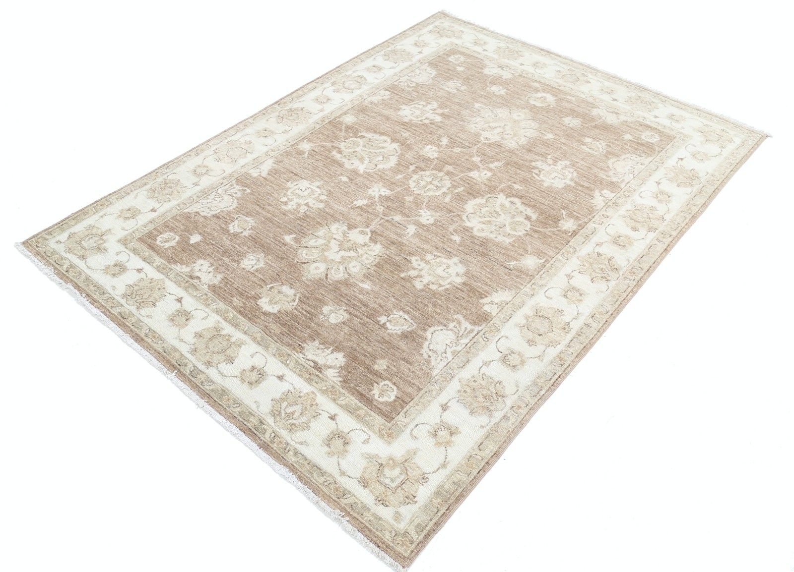 5x6.7 Ft Hand Knotted Wool Area Rug. Floral Oushak Rug For Living Room Decor photo for sale