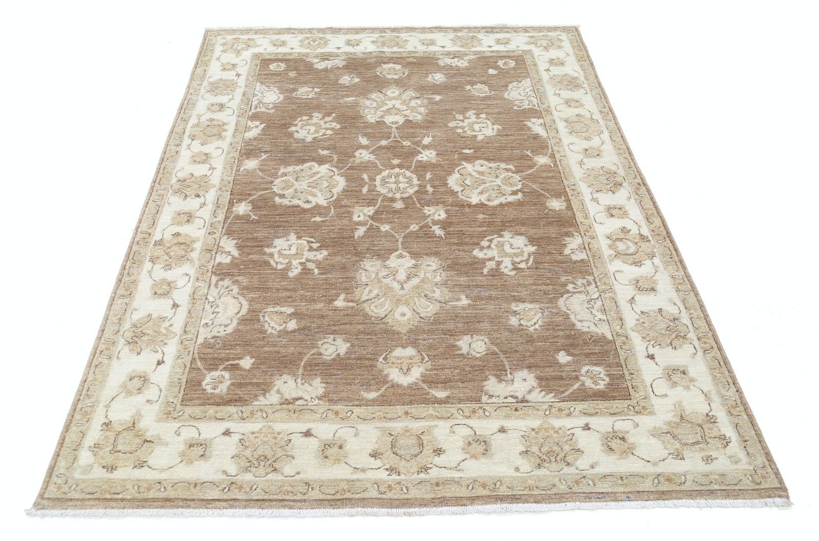 Tapis en laine noué à la main 1,52 x 2,04 m. Tapis Oushak floral pour salon photo Textiles
