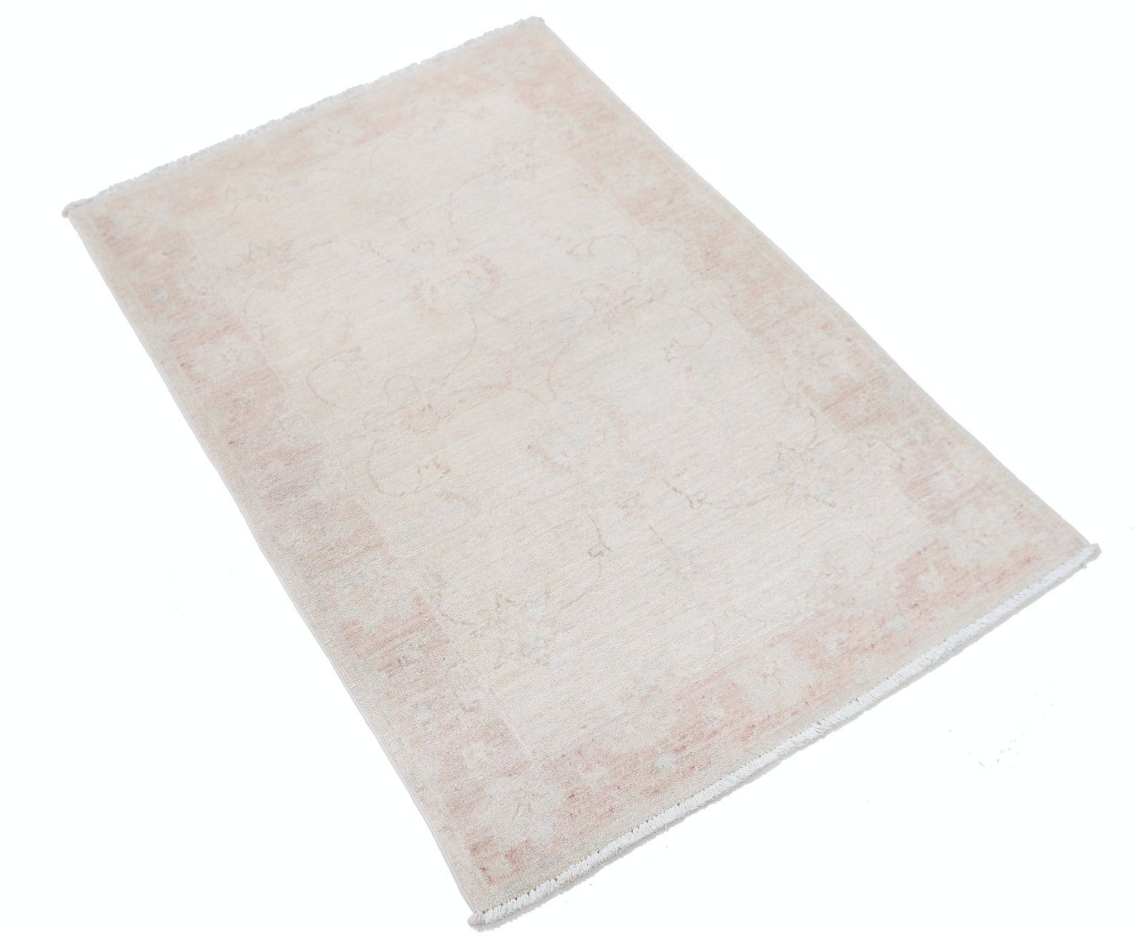 2,6x3,8 ft traditioneel beige Oushak vloerkleed. Handgeknoopt accentkleed voor woondecoratie photo furniture