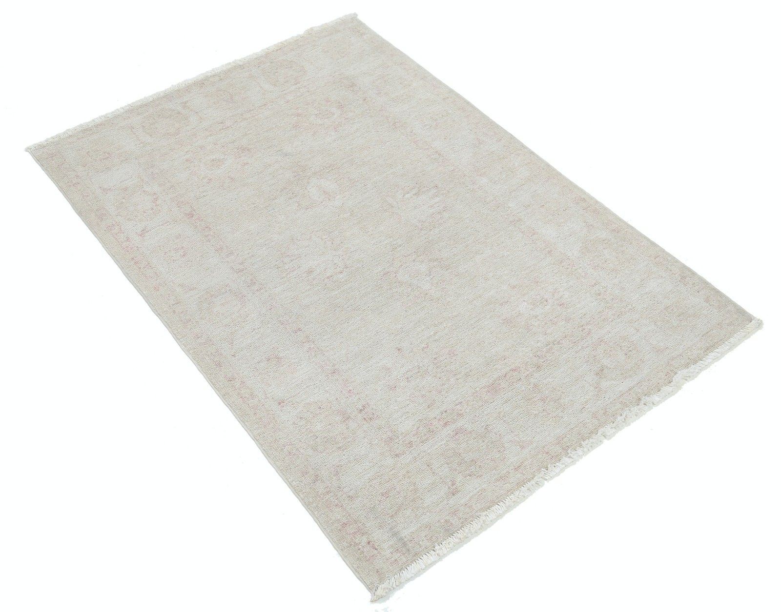 2,8 x 4 ft Traditioneel Handgeknoopt Beige Turks Vloerkleed. 100% Wol photo furniture