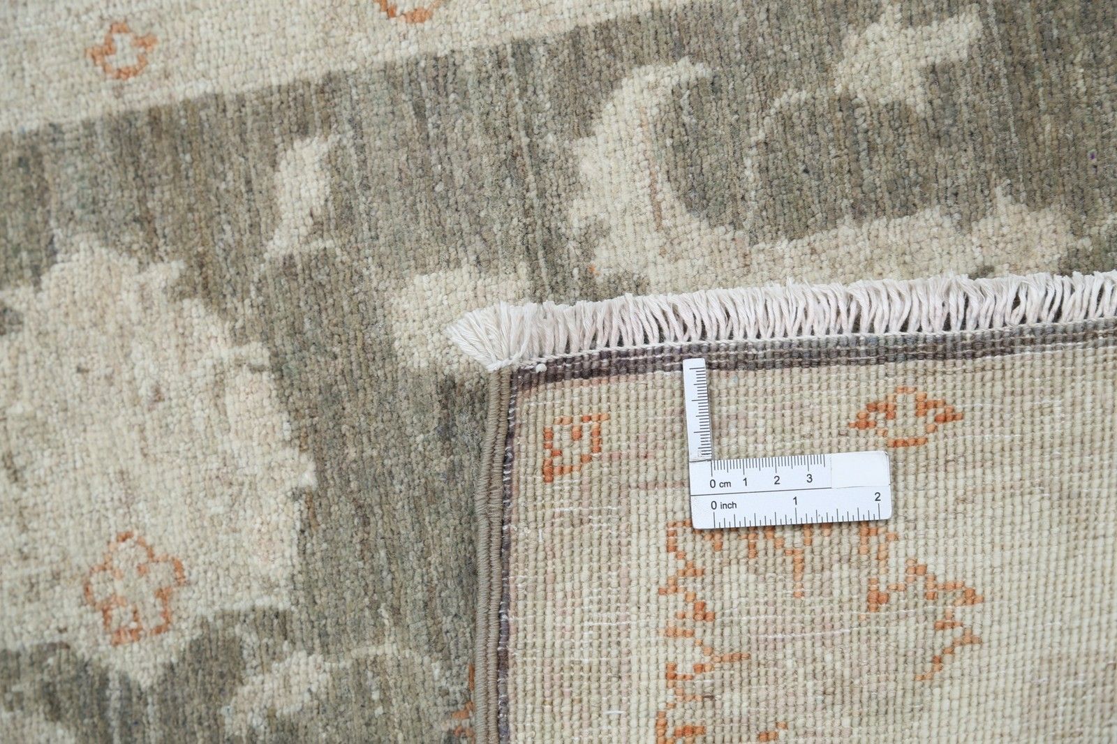 2,6x3,8 ft handgeknoopt bloemmotief Turks vloerkleed in grijs en beige. 100% wol photo buy