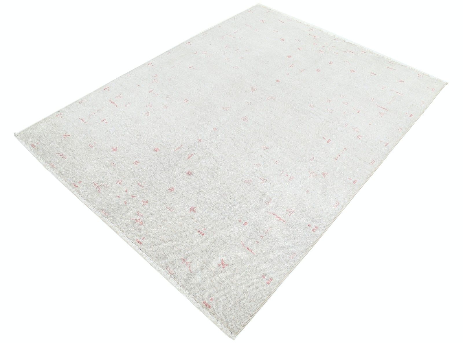 4.8x6.2 Ft Traditional Beige Turkish Rug. Hand Knotted Accent Rug. 100% Wool photo for sale