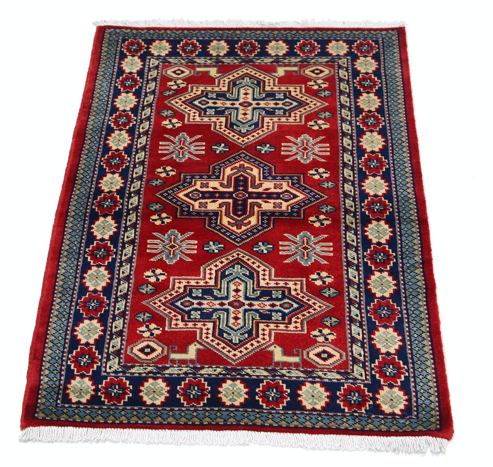 Tapis d'appoint turc noué à la main en laine, 2 x 3 pi. Petit tapis tribal rouge pour décoration intérieure photo Textiles