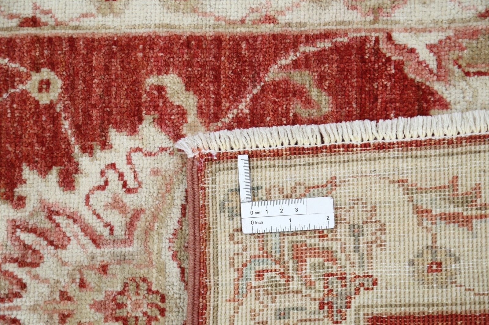 Tapis en laine noué à la main, rouge et beige, 2 x 3 pi (61 x 92 cm). Tapis d'accent à motif floral traditionnel photo buy