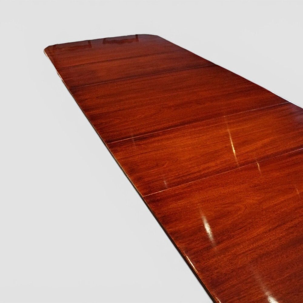 George V Mahogany 3 Pillar Dining Table 384cms photo vintage