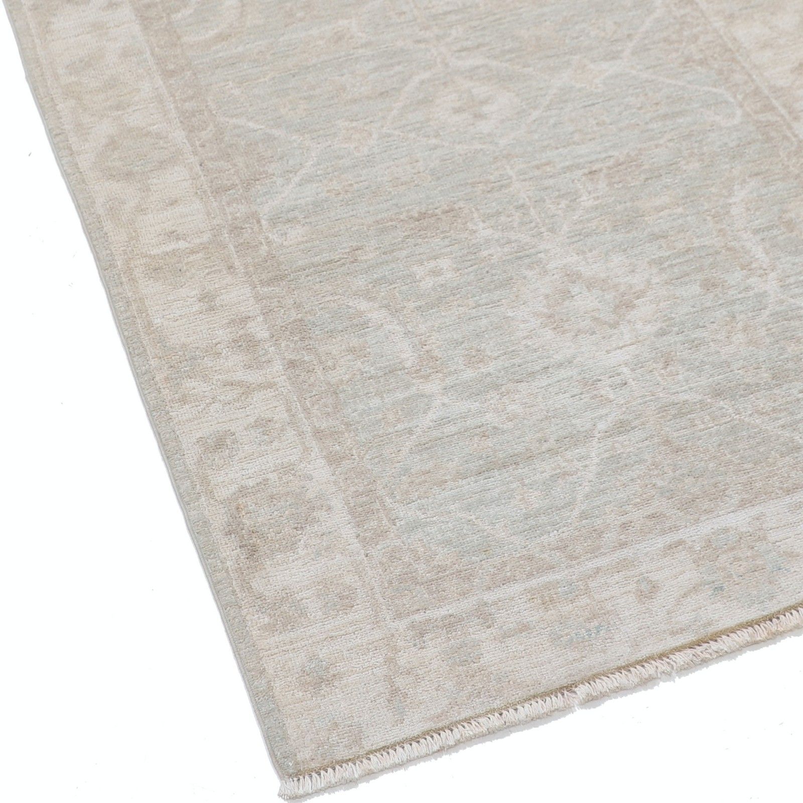 2.7x7.6 Ft Handknotted Runner Rug For Kitchen And Corridor. Beige Hallway Rug photo vinterior