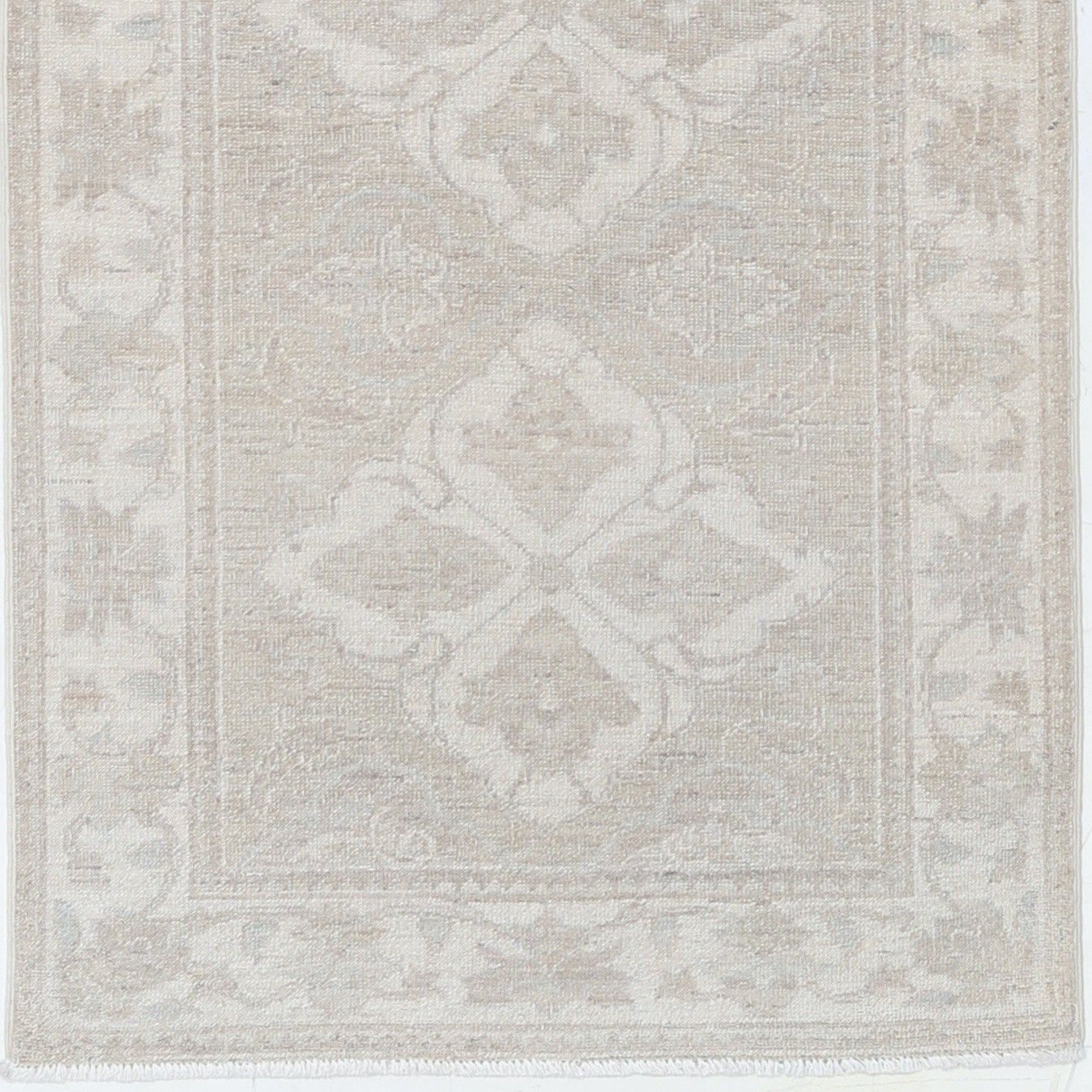 2.5x6.6 Ft Hand Knotted Hallway Runner Rug. Beige Corridor Rug. Wool Kitchen Rug photo buy