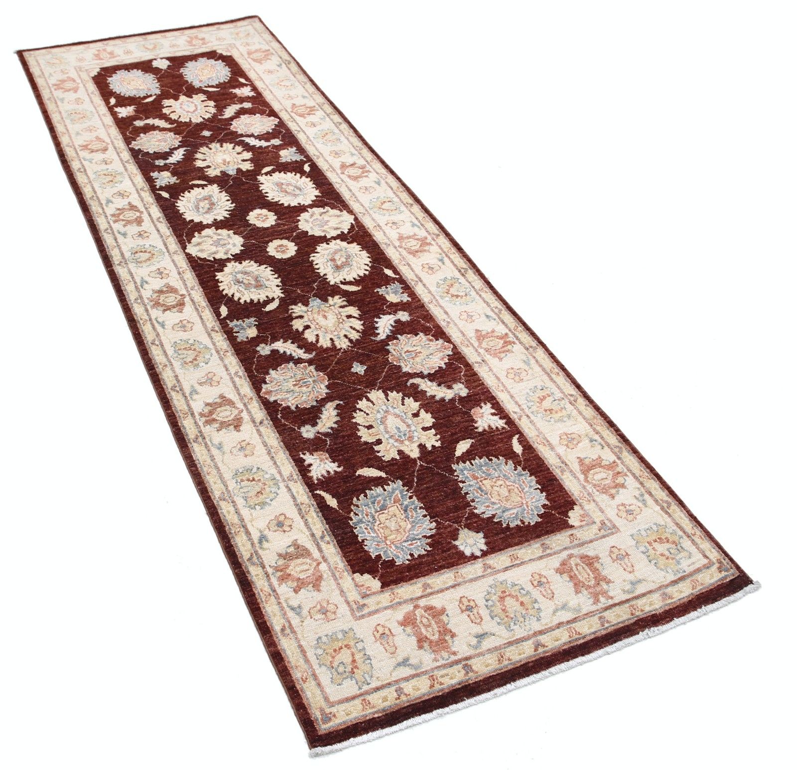 2.7x8 Ft Hand Knotted Red, Beige Runner Rug For Kitchen. Wool Hallway Rug photo furniture