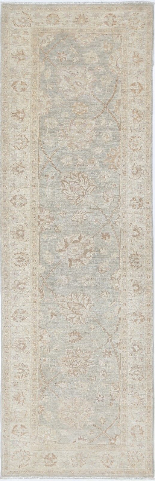 2.7x8.2 Ft Handknotted Runner Rug. Floral Corridor, Hallway Rug. 100% Wool