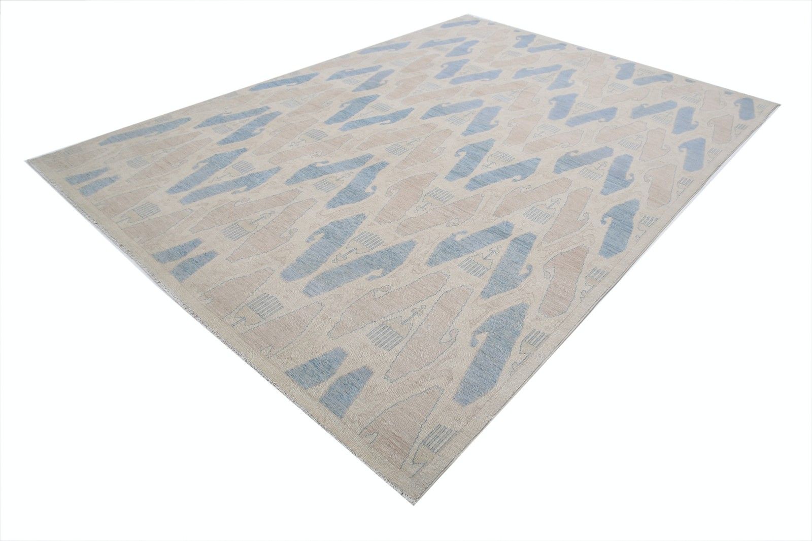 8.6x12 Ft Handknotted Large Area Rug For Living Room Decor. 100% Wool Carpet photo for sale