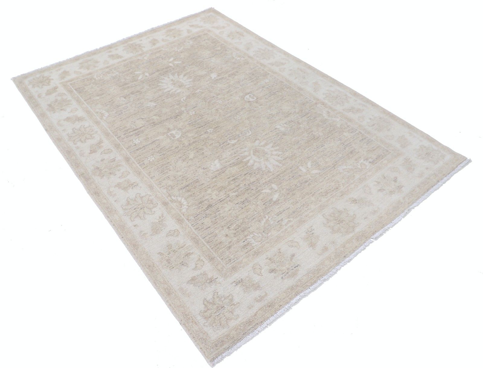 4.8x6.4 Ft Hand Knotted Beige Turkish Area Rug For Living Room. 100% Wool Rug photo furniture
