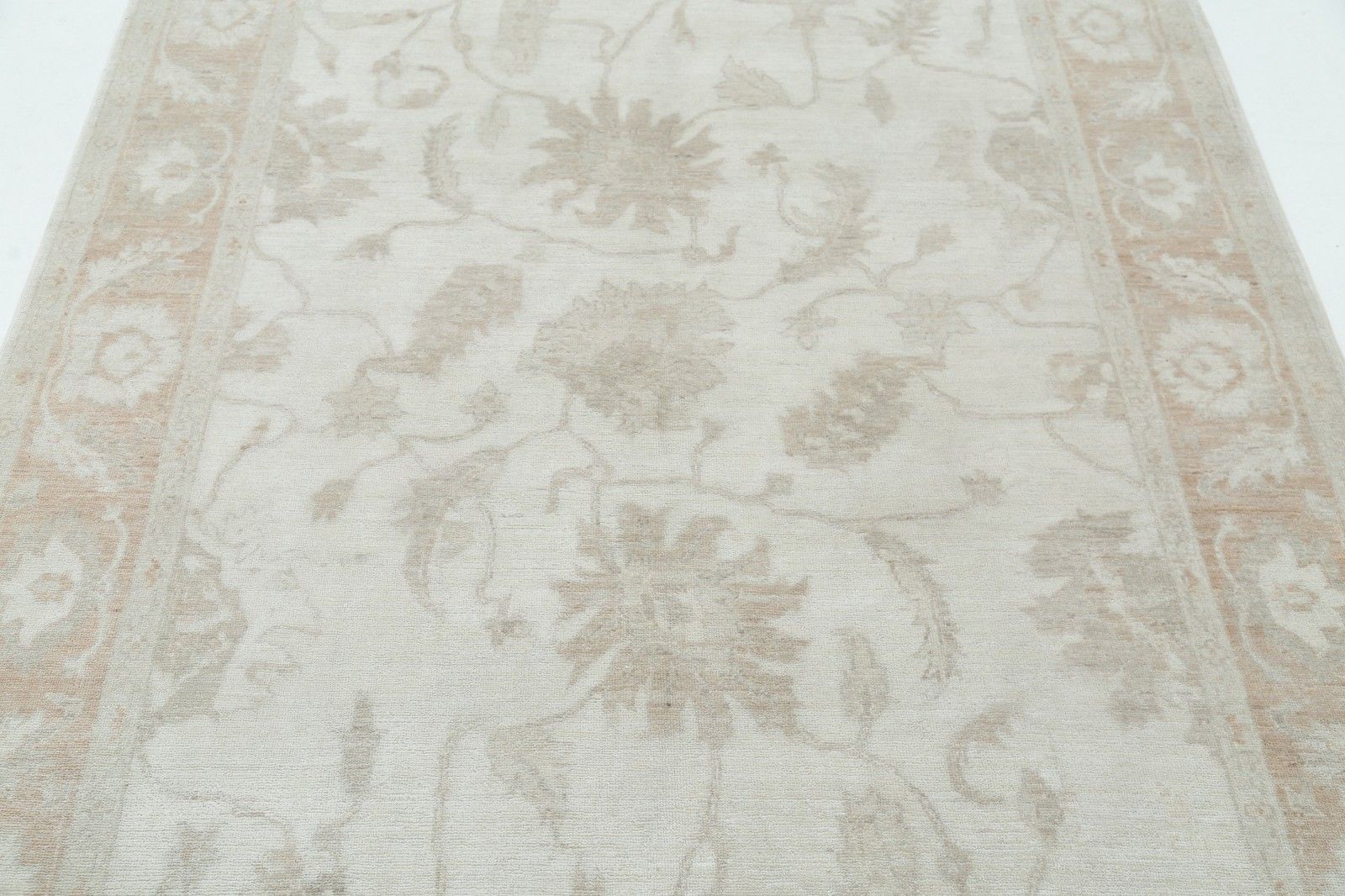 5.6x8 Ft Handmade Beige Area Rug For Dining Room. 100% Wool Rug For Living Room photo 2159.0