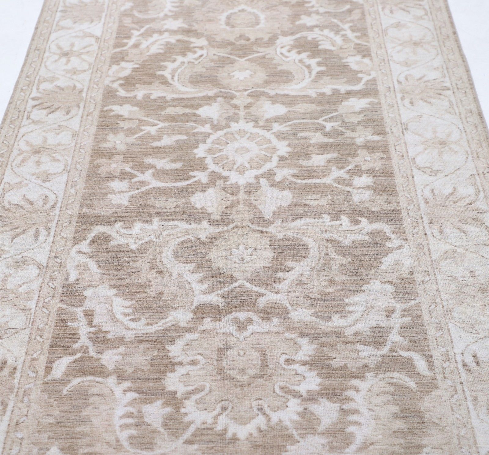 4x14.4 Ft Handmade Corridor Runner Rug. Hallway Runner Rug. Floral Kitchen Rug photo for sale
