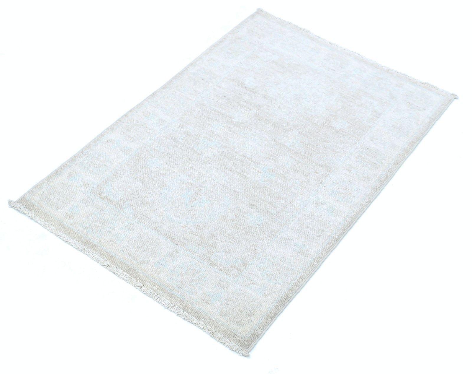 Tapis d'appoint Oushak à motifs floraux, fait main, tons doux, 67 x 97 cm. 100 % laine photo for sale