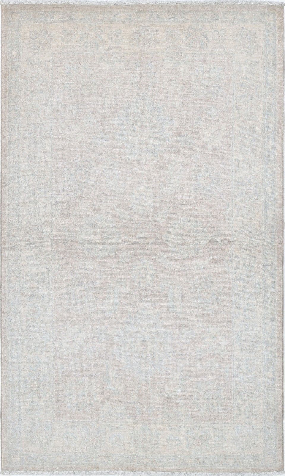Tapis d'appoint turc noué à la main, 92 x 153 cm, en laine 100 %, tons doux, beige