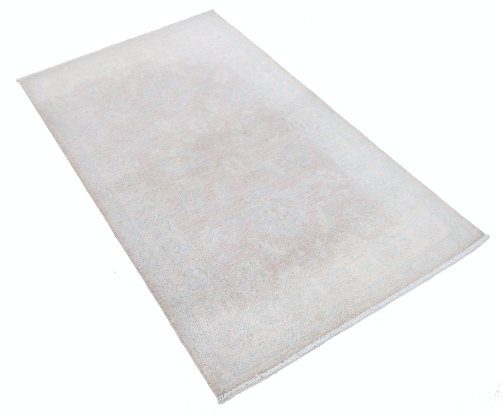 Tapis d'appoint turc noué à la main, 92 x 153 cm, en laine 100 %, tons doux, beige photo furniture