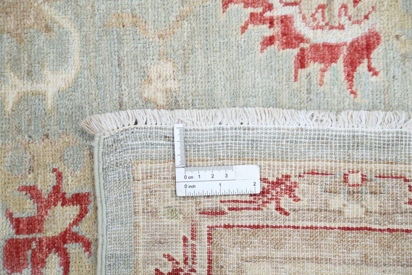 5,3 x 8 ft Handgeknoopt Vloerkleed in Lichtblauw en Beige Wol met Bloemmotief photo buy
