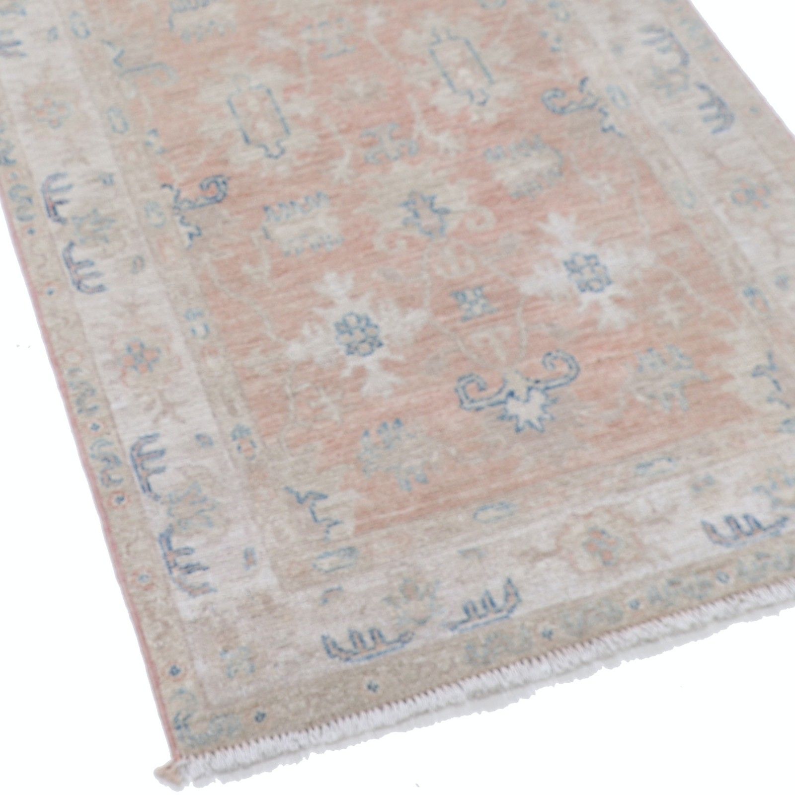 2.4x9.5 Ft Floral Hallway Runner. Kitchen Runner Rug. Handknotted Corridor Rug photo vinterior