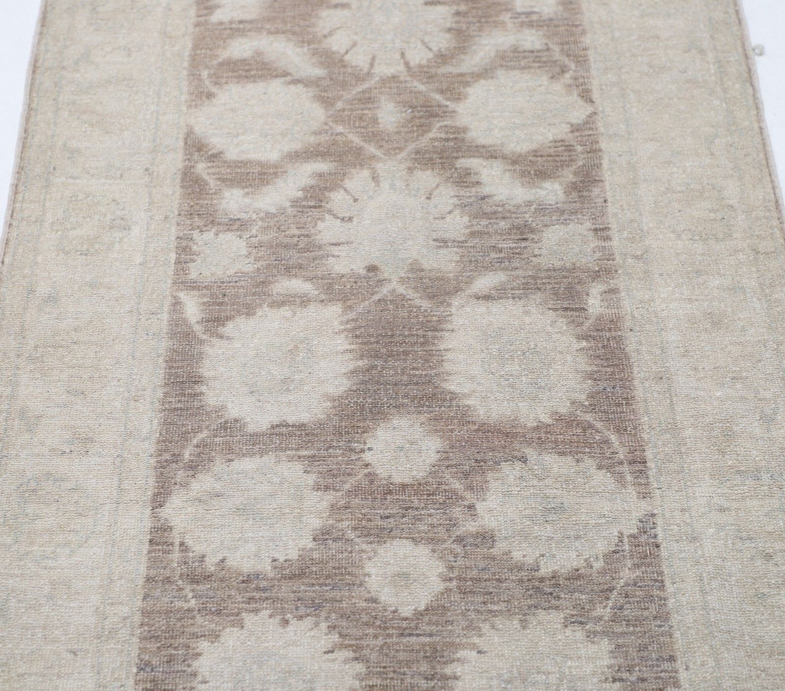 Tapis de couloir en laine, motifs floraux, fait main, 0,82 x 2,34 m photo for sale