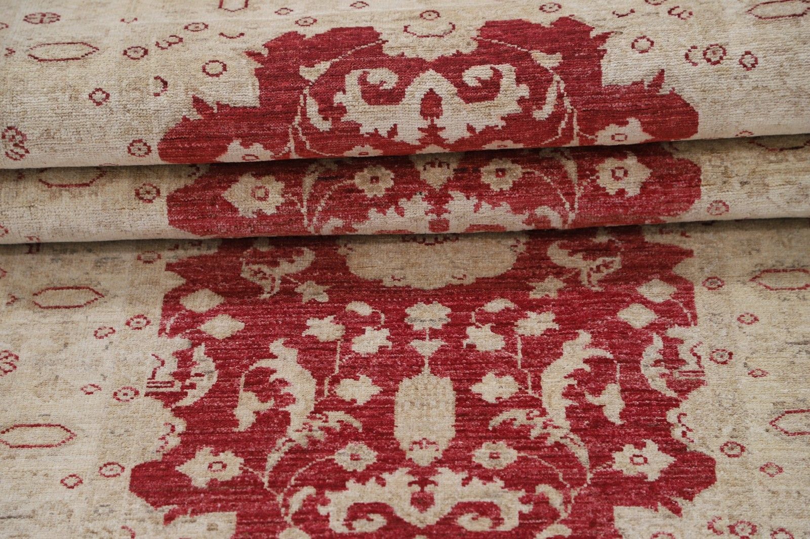 2.8x10 Ft Handknotted Hallway Runner Rug. Red Wool Rug For Kitchen And Entryway photo Textiles