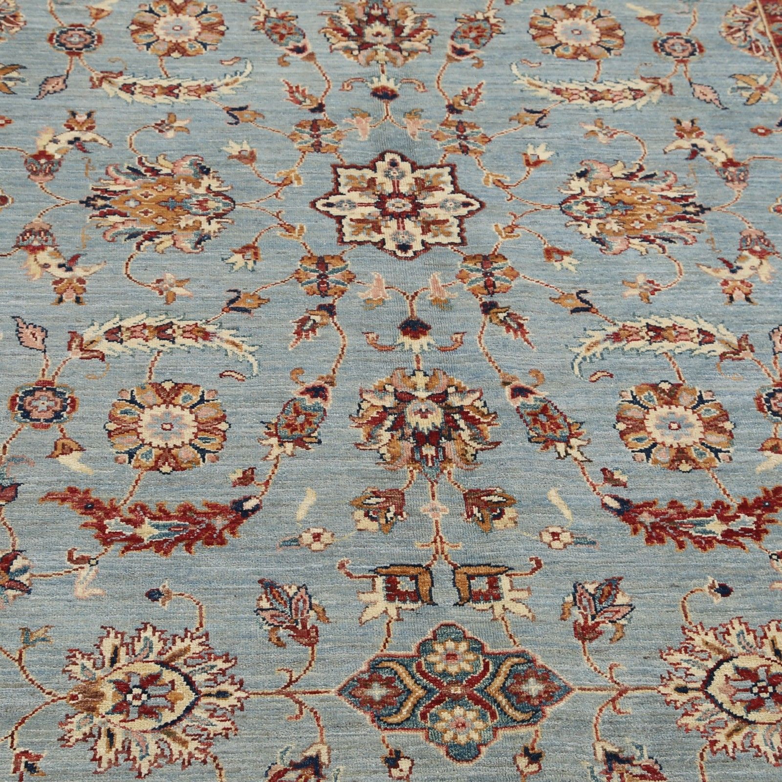 5,7x7,8 ft Traditioneel Handgeknoopt Bloemmotief Vloerkleed in Lichtblauw en Beige photo 2139.0