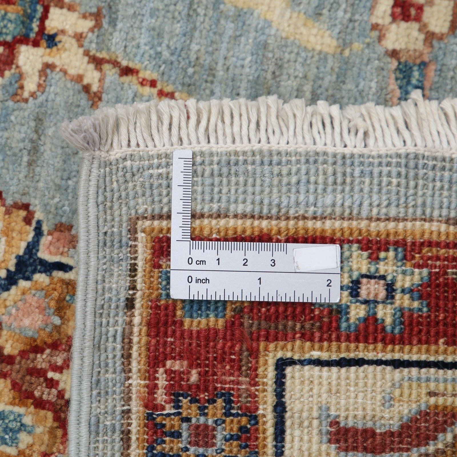 5.7x7.8 Ft Traditional Hand Knotted Floral Area Rug In Light Blue And Beige photo buy