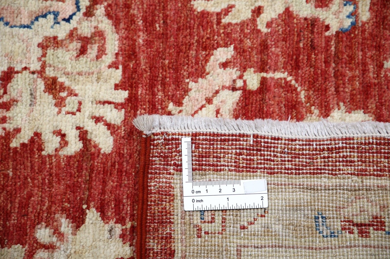 5.6x8 Ft Traditional Handknotted Floral Area Rug With Red Field And Beige Border photo buy