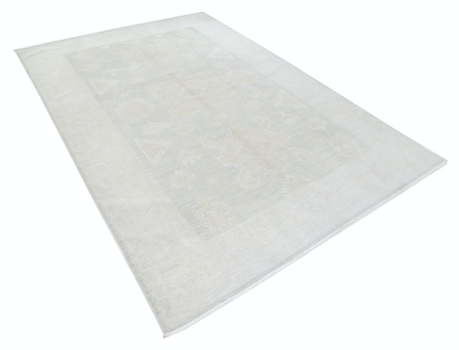 Tapis noué à la main aux tons doux, 191 x 285 cm (6'3" x 9'4"), pour salon et salle à manger photo furniture