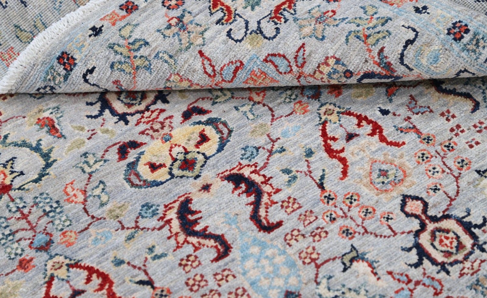 Tapis d'accent turc noué à la main, motif floral multicolore, 120 x 180 cm photo Textiles