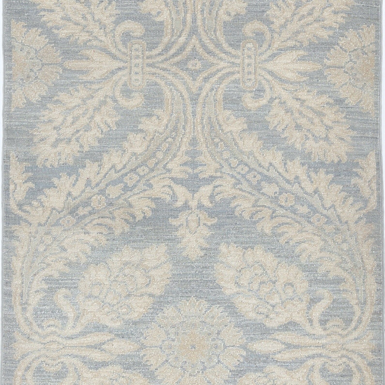 Tapis de couloir noué à la main 82 x 181 cm, bleu clair et ivoire. Tapis de cuisine en laine photo buy
