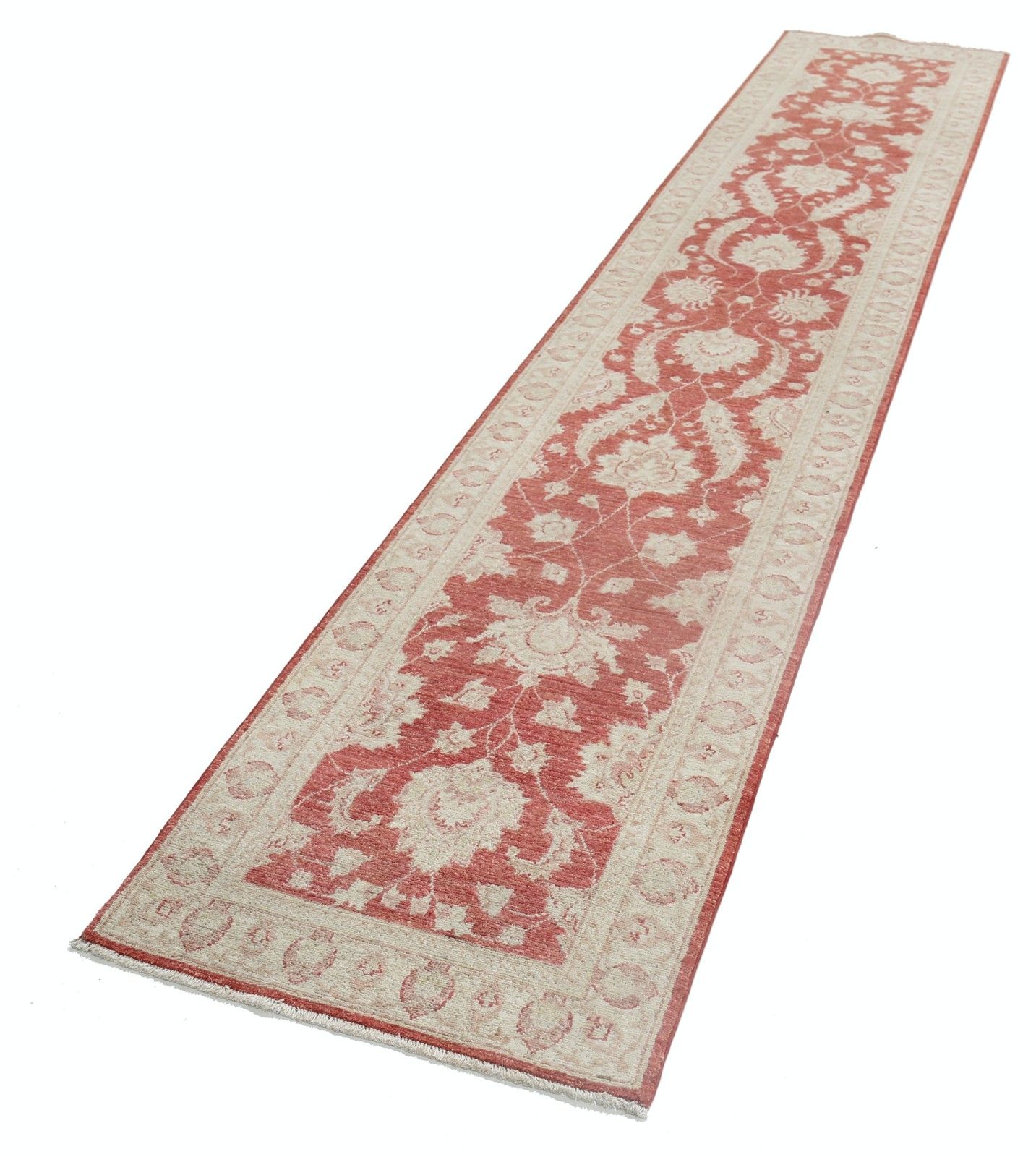 Tapis de couloir fleuri 0,75 x 3,90 m. Tapis de cuisine rouge. Tapis de couloir fait main photo for sale
