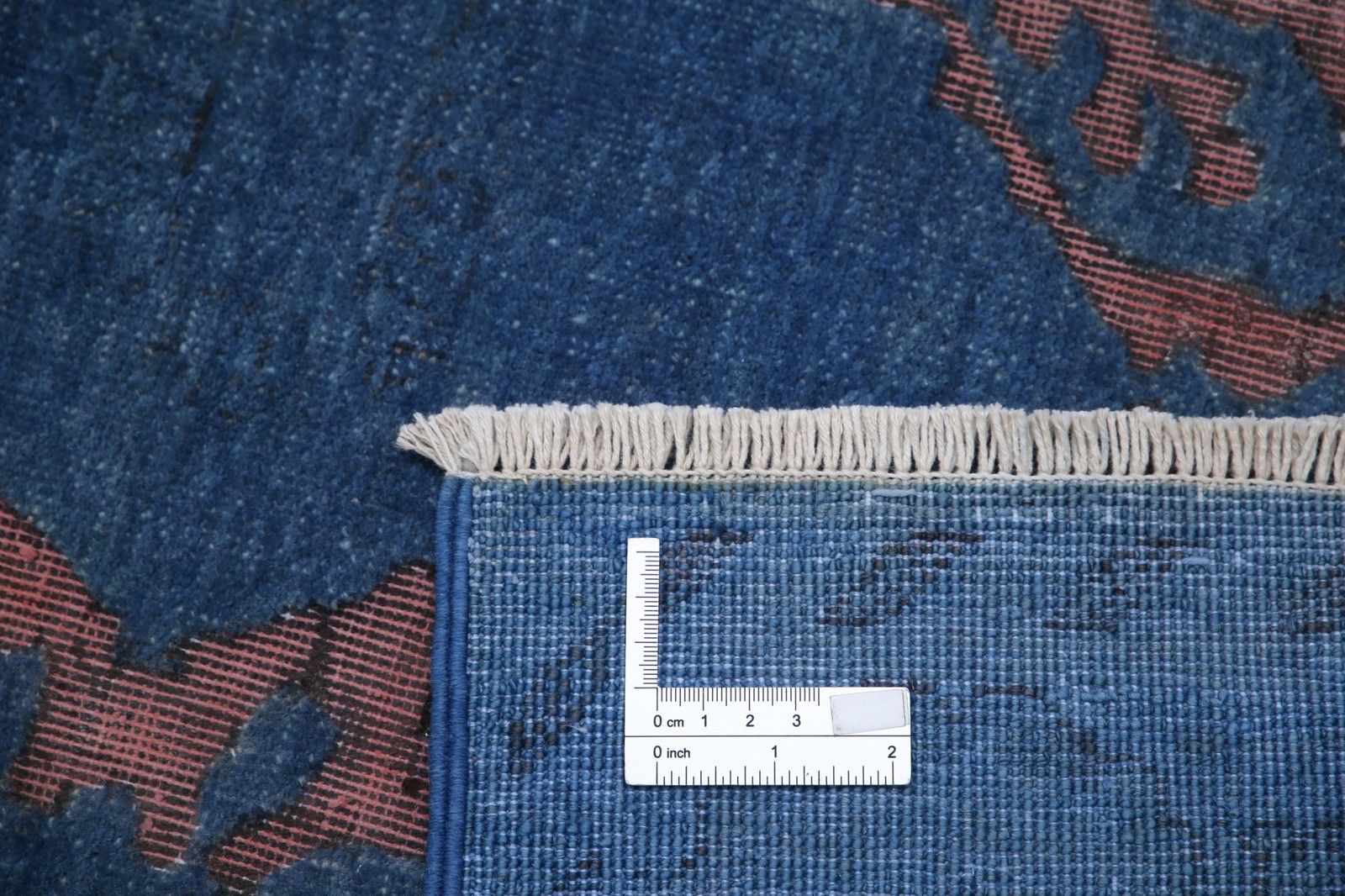 3,2 x 12 ft Turkse loper. Marineblauw, roze keukenkleed. Gangkleed photo buy