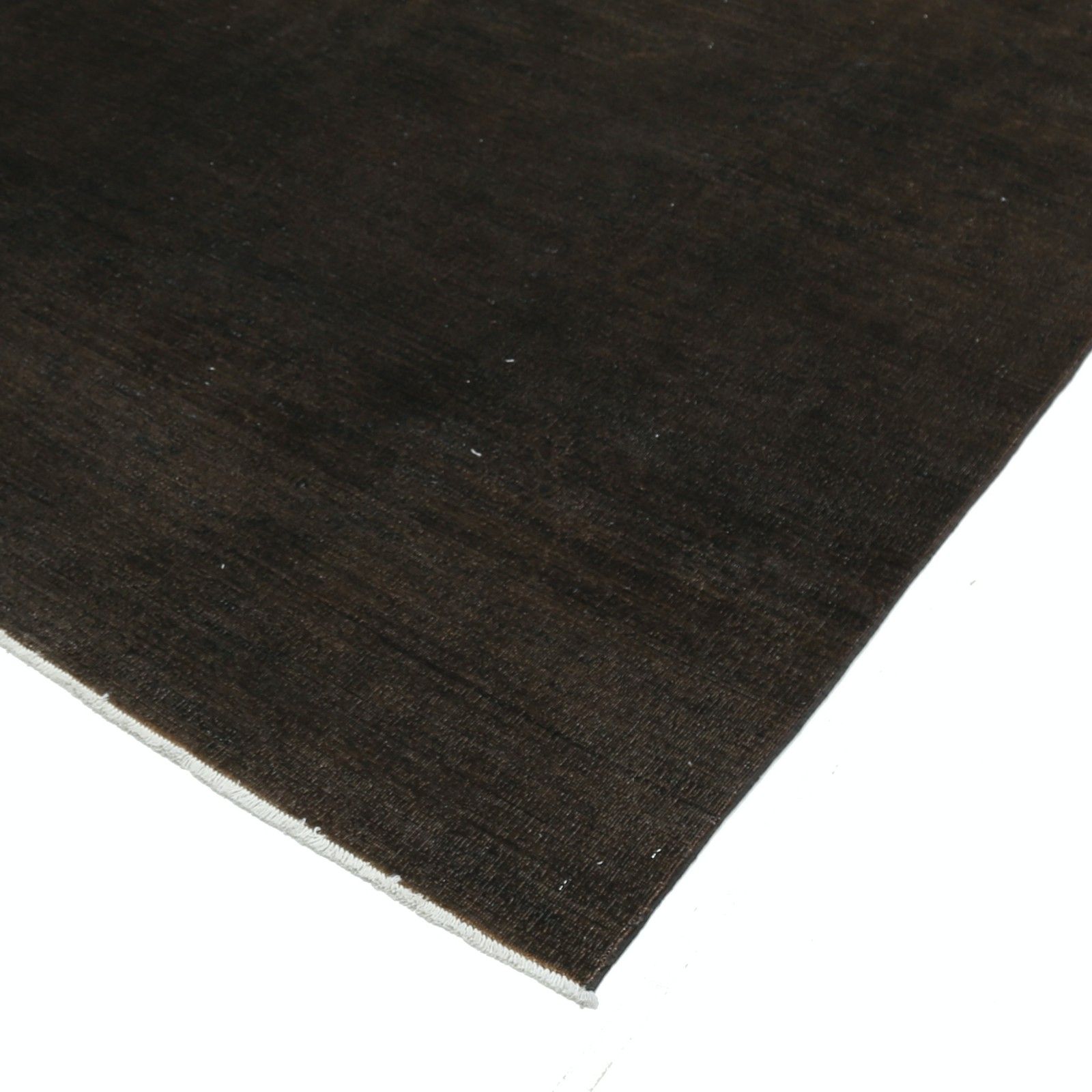 Tapis de laine noué à la main 244 x 341 cm, design minimaliste turc, coloris brun foncé photo buy