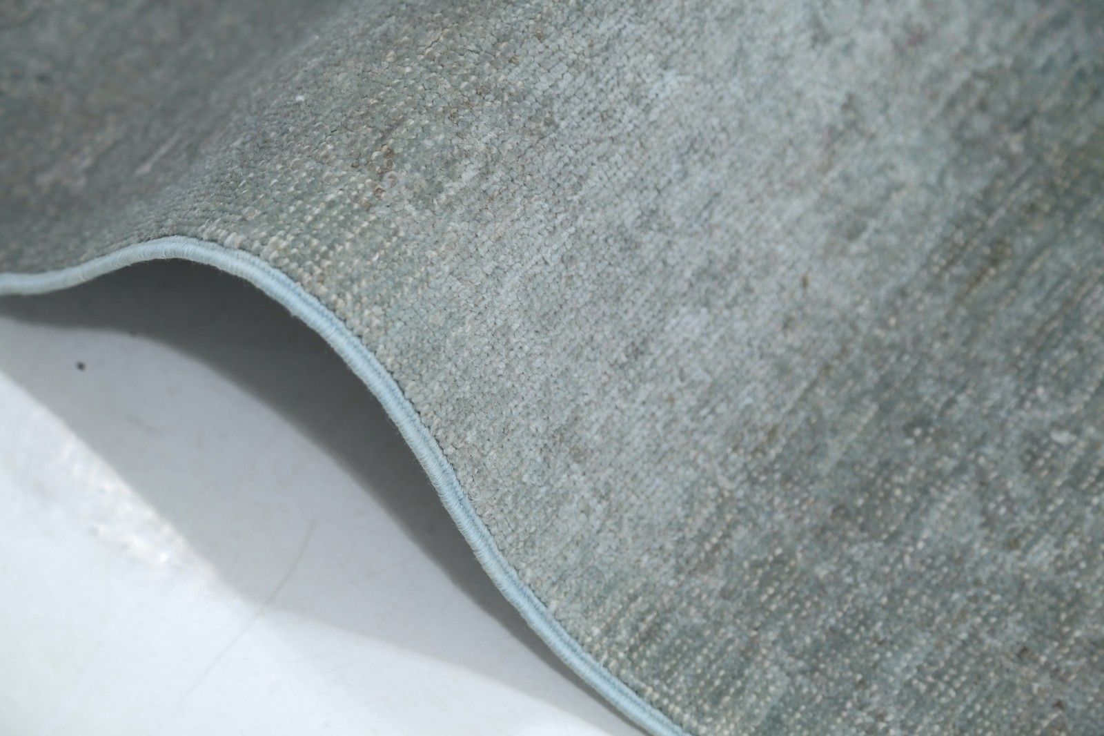 Tapis noué à la main bleu clair, grand format 2,95 x 4,12 m, pour salon. Tapis en laine photo Textiles