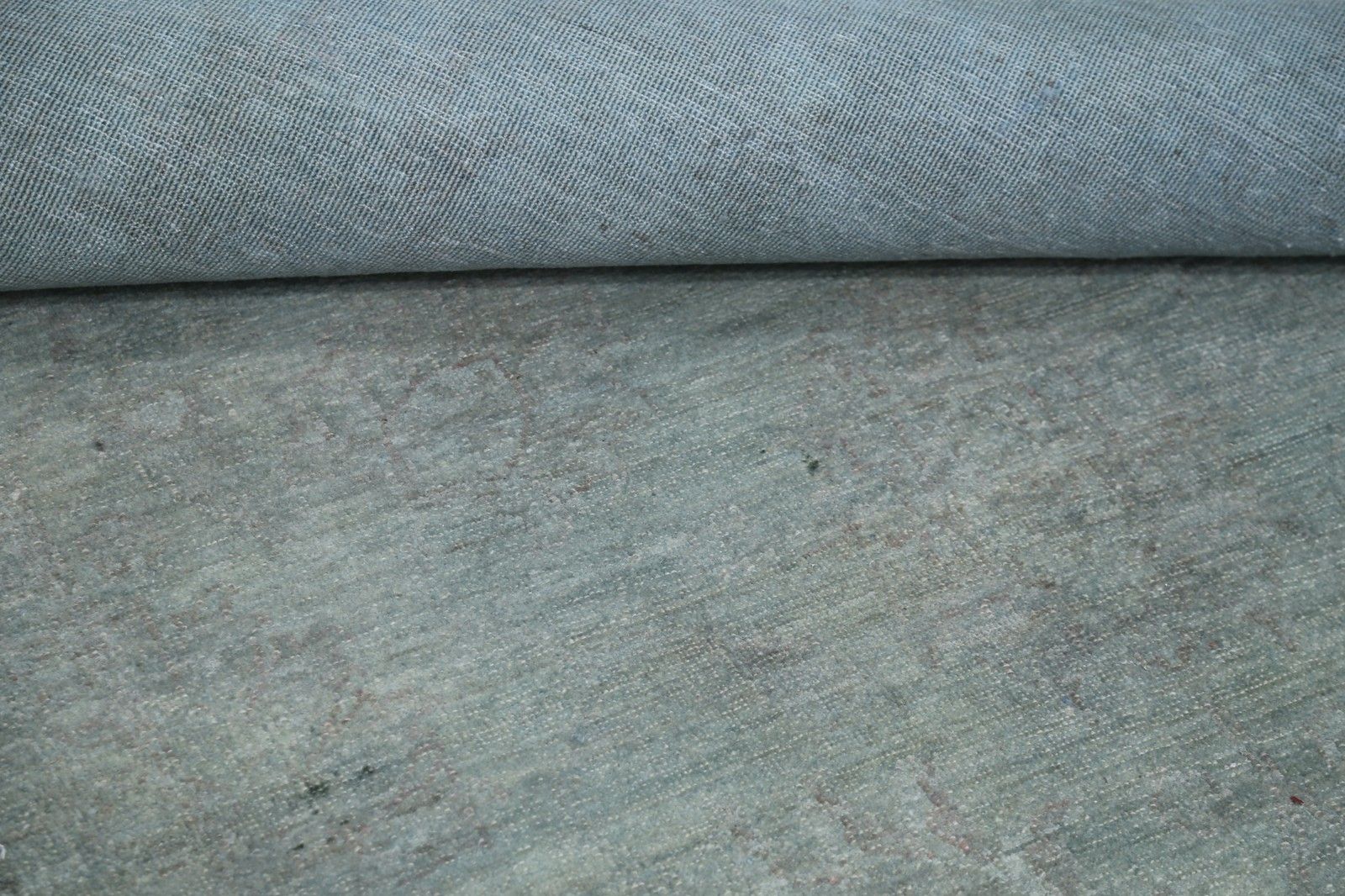 Tapis noué à la main bleu clair, grand format 2,95 x 4,12 m, pour salon. Tapis en laine photo 7034.0