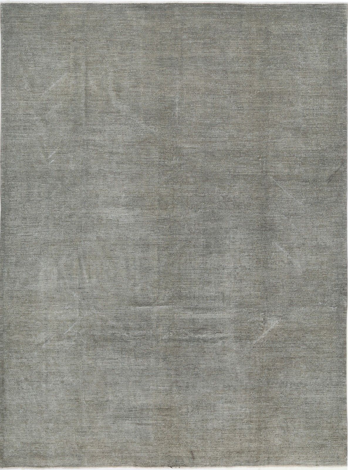 8.8x11.7 Ft Hand Knotted Sage Green Wool Area Rug. Minimal Design Carpet